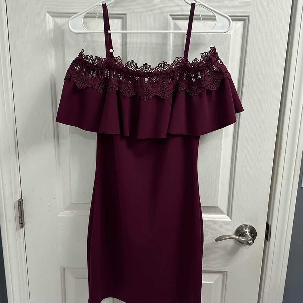 BCX dress off the shoulder flutter sleeve dress